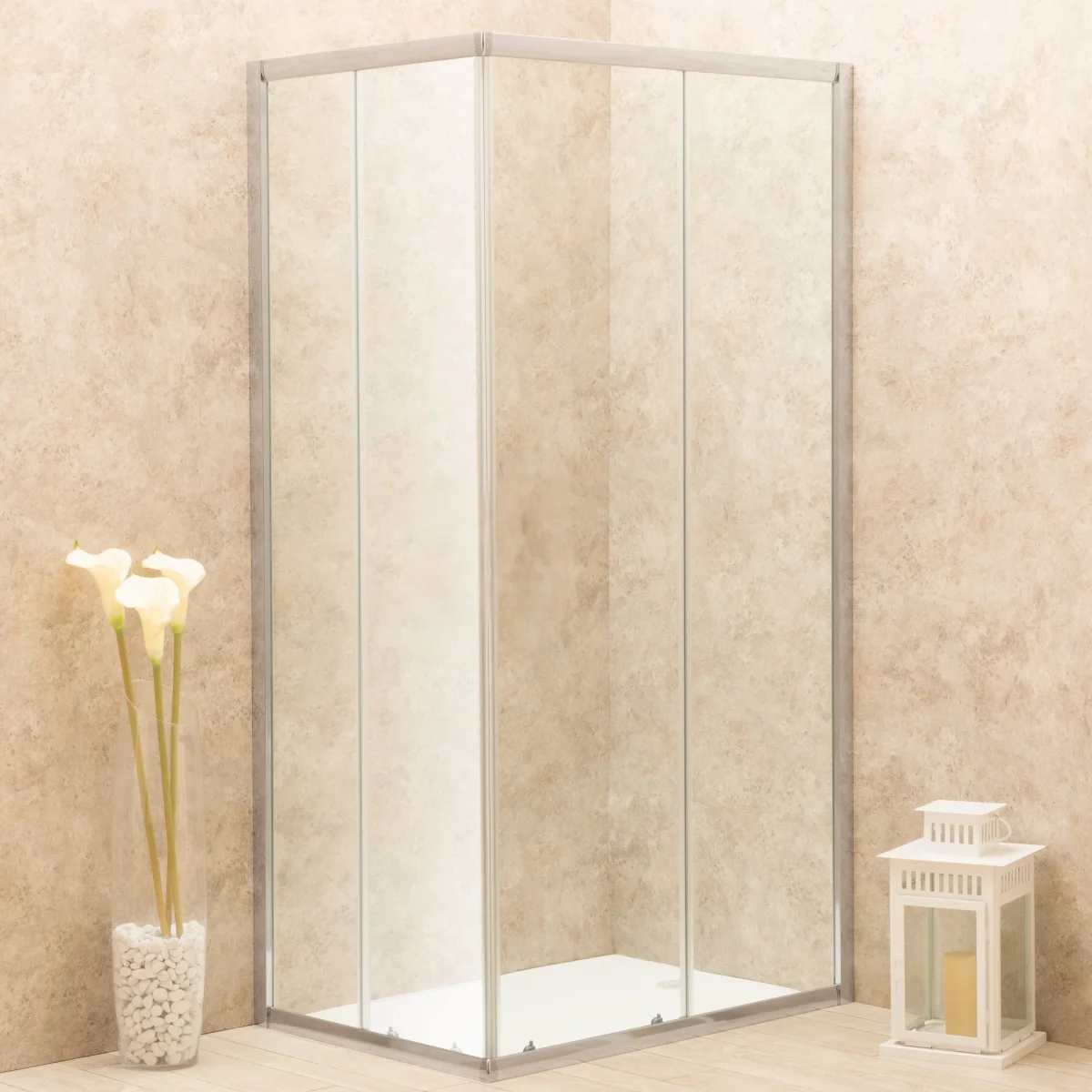 Cabina Doccia Regolabile Reversibile 84x118cm Vetro 6mm Trasparente