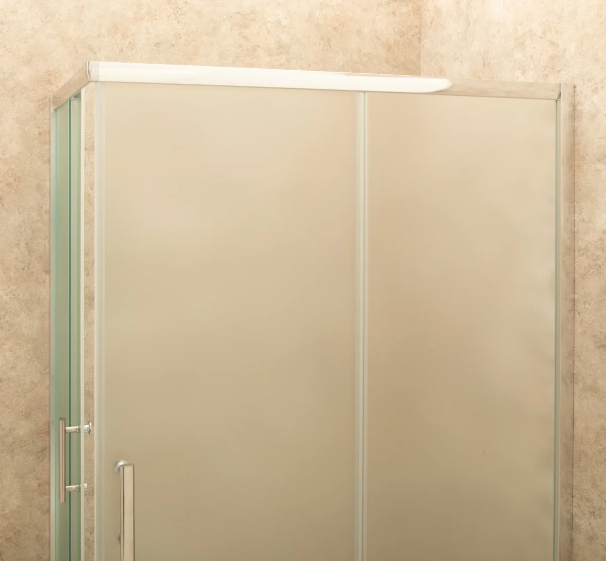 Doccia Regolabile 80x113cm Reversibile Vetri Satinati 6mm Telaio Alluminio - immagine 4
