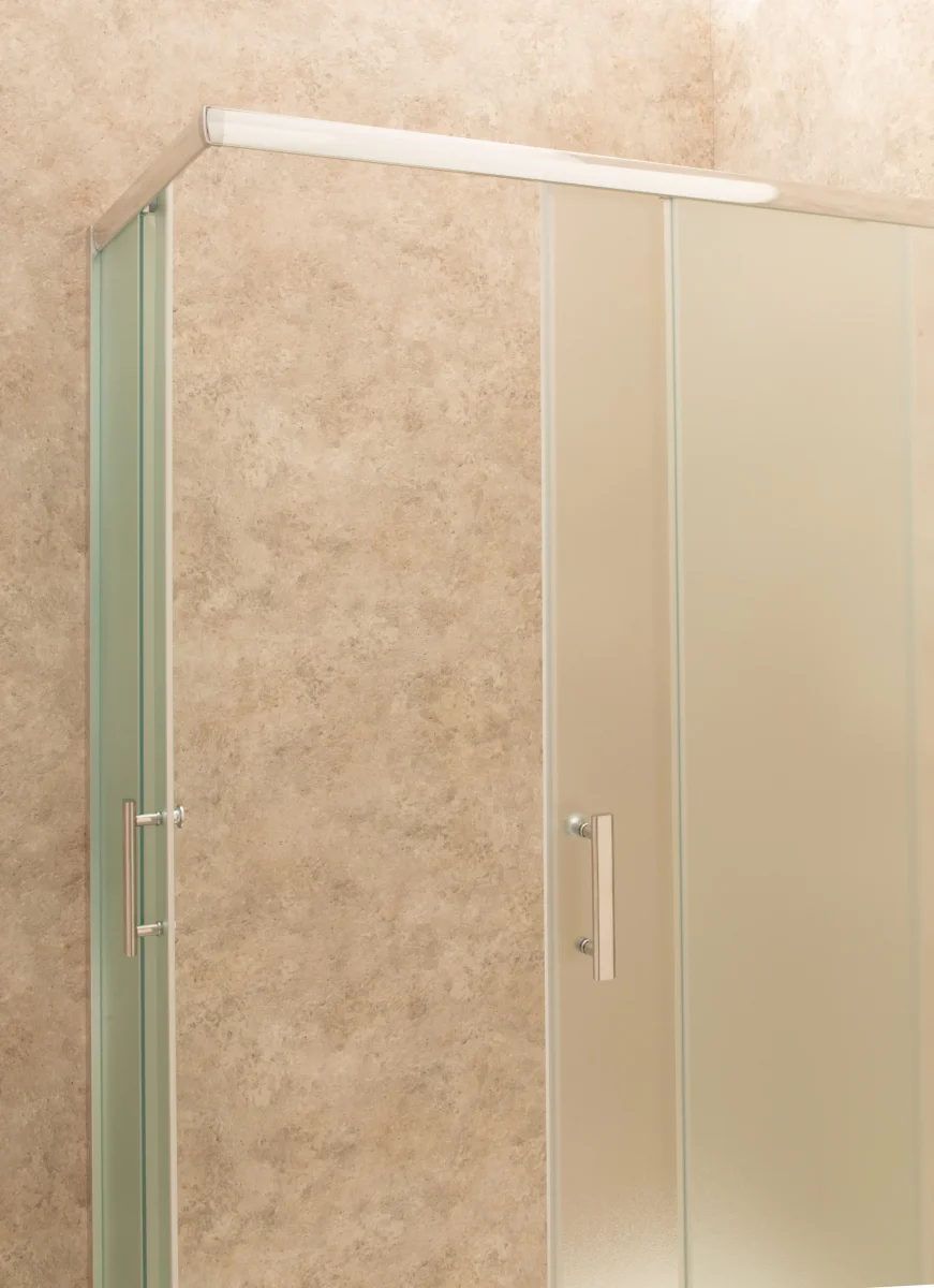 Doccia Regolabile 83x104cm Reversibile Vetri Satinati 6mm Telaio Alluminio - immagine 6