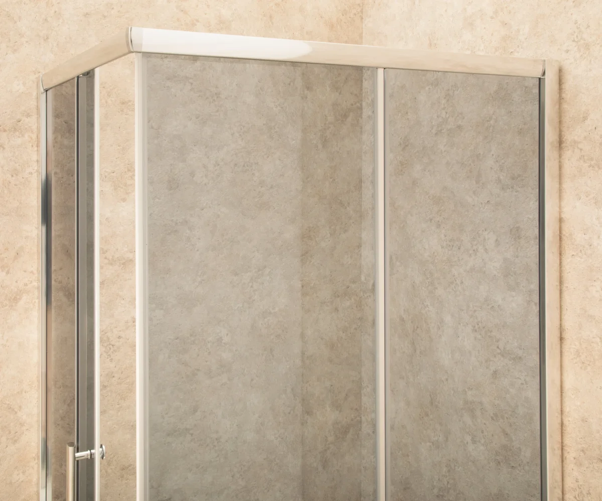 Doccia 73x101cm Regolabile Reversibile Vetri Fume' 6mm Telaio in Alluminio - immagine 5