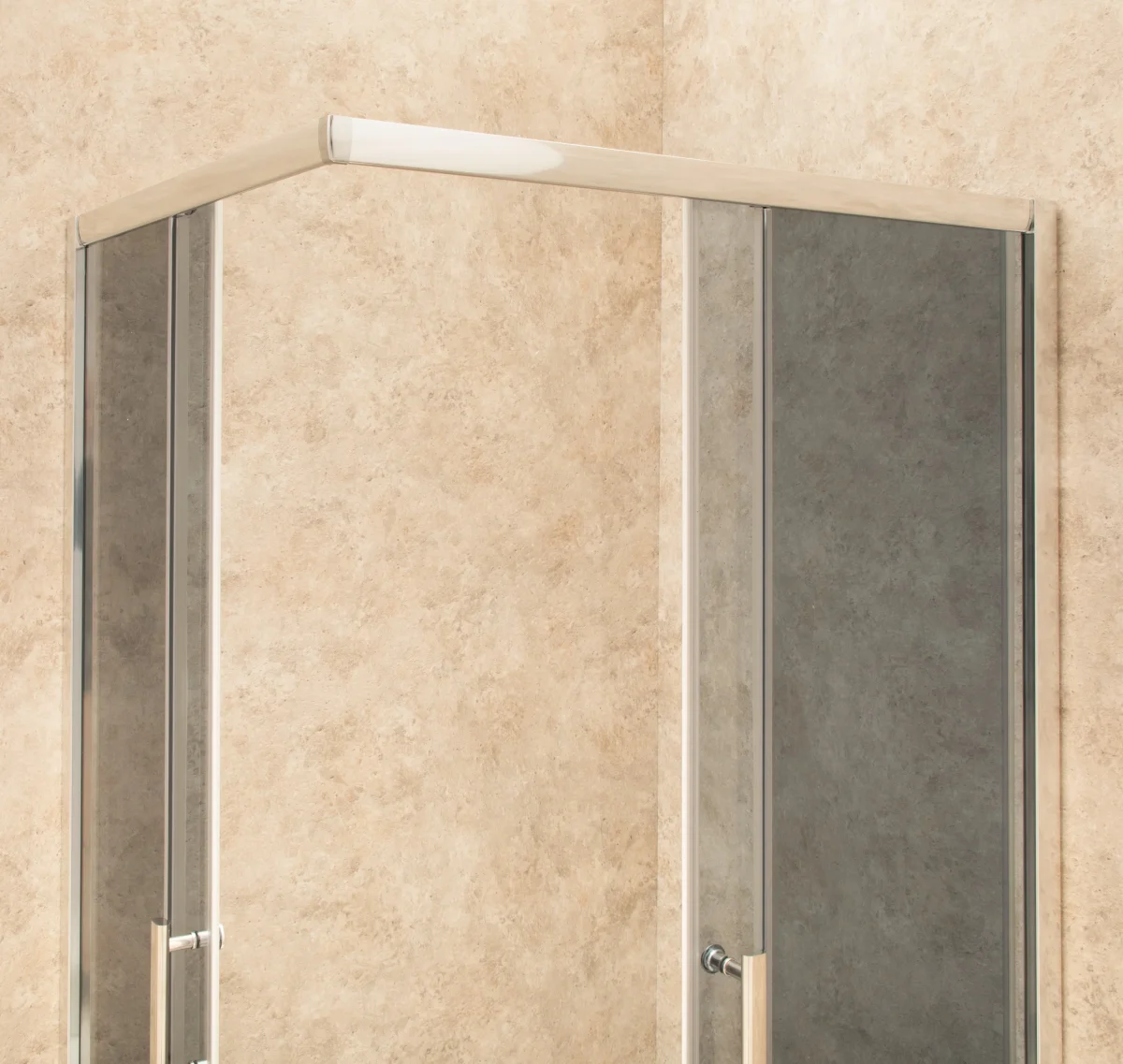 Doccia 83x102cm Regolabile Reversibile Vetri Fume' 6mm Telaio in Alluminio - immagine 4